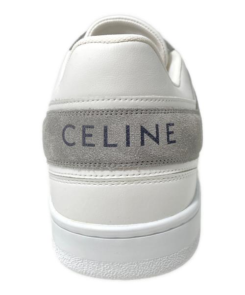 CELINE（セリーヌ）CELINE (セリーヌ) 23AW レースアップロースニーカー オプティックホワイト×グレー サイズ:42の古着・服飾アイテム