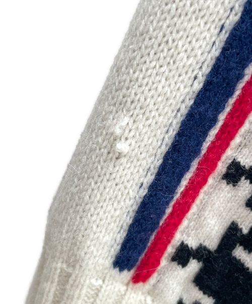 Christian Dior（クリスチャン ディオール）Christian Dior (クリスチャン ディオール) ディオールアルプスショートカーディガン ホワイト×ブルー×ブラック サイズ:38の古着・服飾アイテム