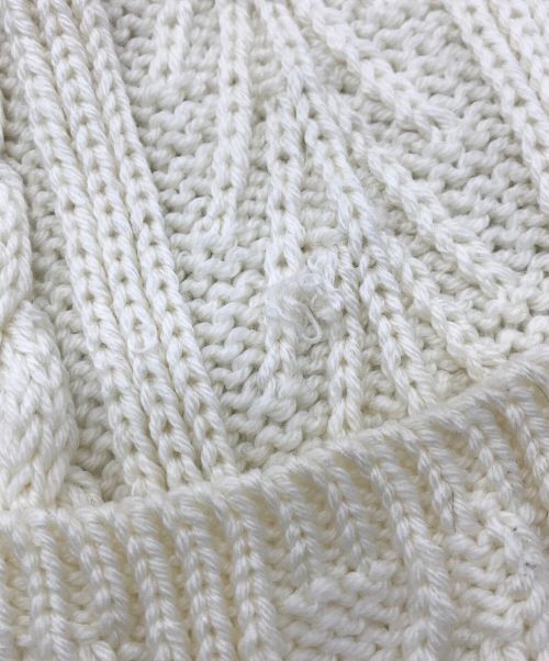 Thom Browne（トムブラウン）Thom Browne (トムブラウン) マフラー　ポケット付　アイルランド製 アイボリー サイズ:実寸参照の古着・服飾アイテム