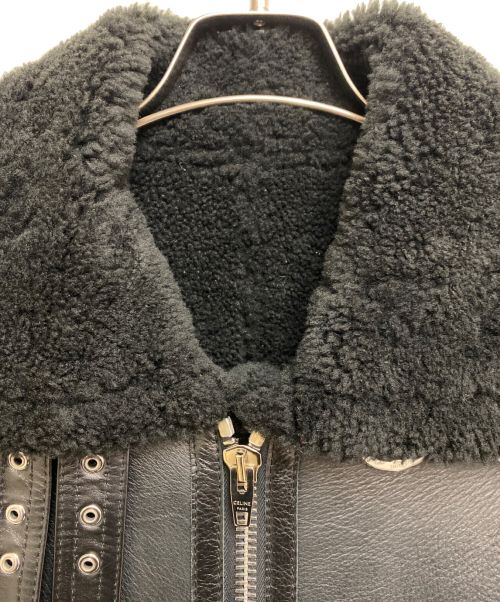 CELINE（セリーヌ）CELINE (セリーヌ) ラムスキンボンバージャケット ブラック サイズ:44の古着・服飾アイテム