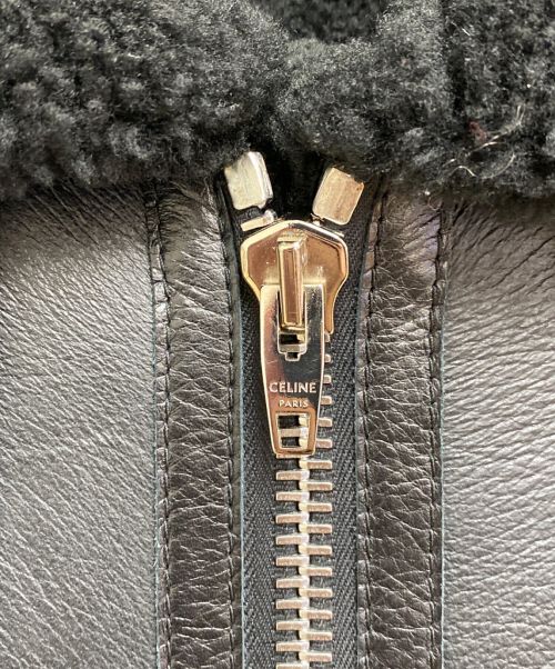 CELINE（セリーヌ）CELINE (セリーヌ) ラムスキンボンバージャケット ブラック サイズ:44の古着・服飾アイテム