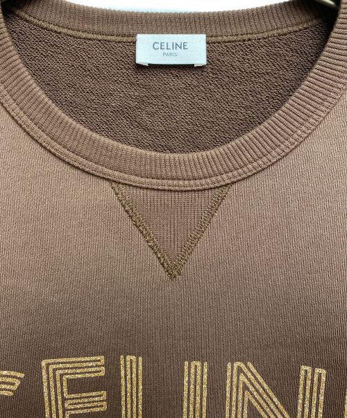 CELINE（セリーヌ）CELINE (セリーヌ) 23AW ロゴスウェット ブラウン サイズ:Sの古着・服飾アイテム