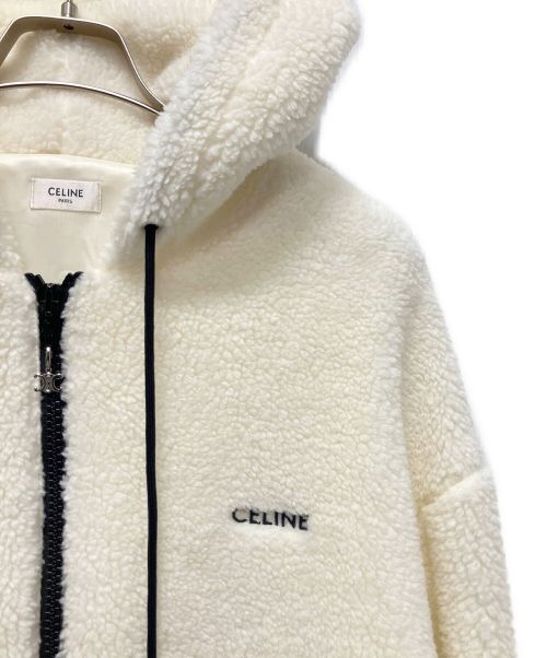 CELINE（セリーヌ）CELINE (セリーヌ) ルーズフードジャケット ホワイト サイズ:Sの古着・服飾アイテム