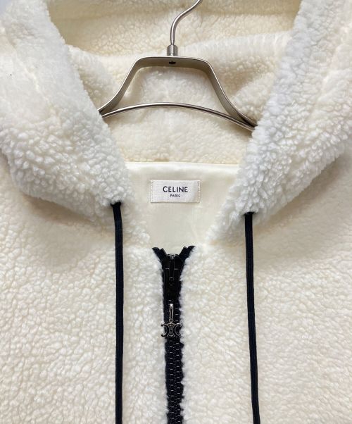 CELINE（セリーヌ）CELINE (セリーヌ) ルーズフードジャケット ホワイト サイズ:Sの古着・服飾アイテム
