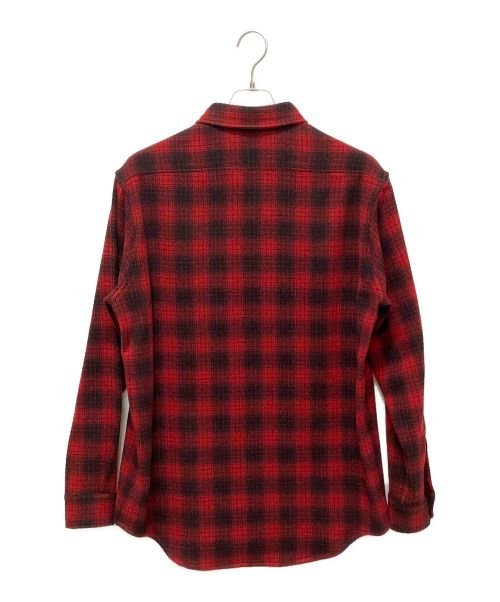 CELINE（セリーヌ）CELINE (セリーヌ) Loose Lumberjack Shirt in Checked Wool レッド サイズ:37の古着・服飾アイテム