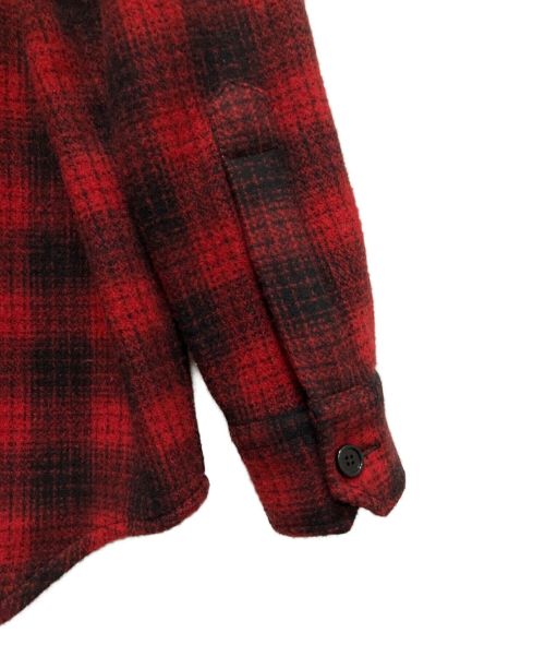 CELINE（セリーヌ）CELINE (セリーヌ) Loose Lumberjack Shirt in Checked Wool レッド サイズ:37の古着・服飾アイテム