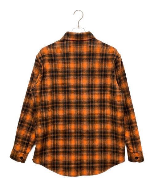 CELINE（セリーヌ）CELINE (セリーヌ) Loose Lumberjack Shirt in Checked Wool  オレンジ サイズ:37の古着・服飾アイテム