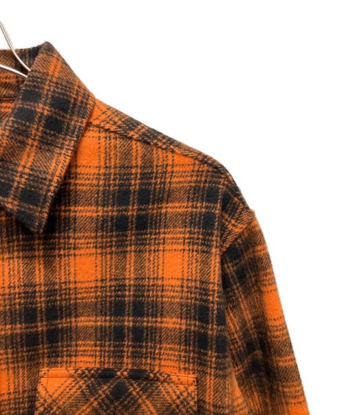 CELINE（セリーヌ）CELINE (セリーヌ) Loose Lumberjack Shirt in Checked Wool  オレンジ サイズ:37の古着・服飾アイテム