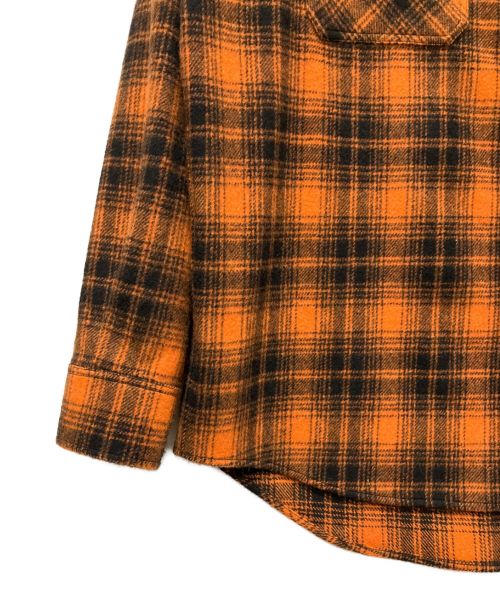 CELINE（セリーヌ）CELINE (セリーヌ) Loose Lumberjack Shirt in Checked Wool  オレンジ サイズ:37の古着・服飾アイテム