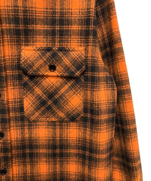 CELINE（セリーヌ）CELINE (セリーヌ) Loose Lumberjack Shirt in Checked Wool  オレンジ サイズ:37の古着・服飾アイテム
