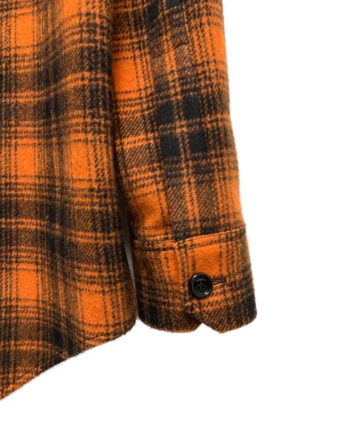 CELINE（セリーヌ）CELINE (セリーヌ) Loose Lumberjack Shirt in Checked Wool  オレンジ サイズ:37の古着・服飾アイテム