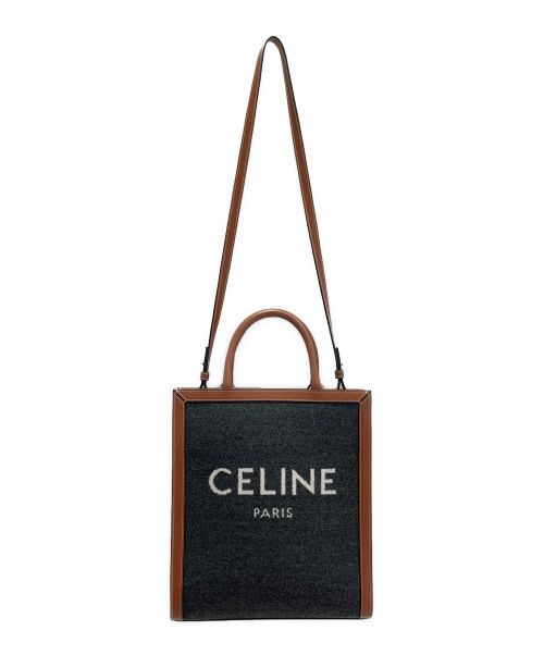 CELINE（セリーヌ）CELINE (セリーヌ) スモールバーティカルカバ グレー×ブラウン サイズ:スモールの古着・服飾アイテム