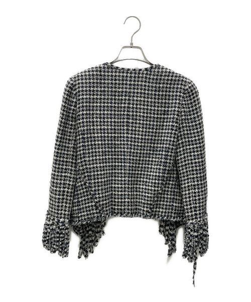 CHANEL（シャネル）CHANEL (シャネル) Fringe Tweed Setup ネイビー×ブラック×ホワイト サイズ:ジャケット36/スカート38の古着・服飾アイテム