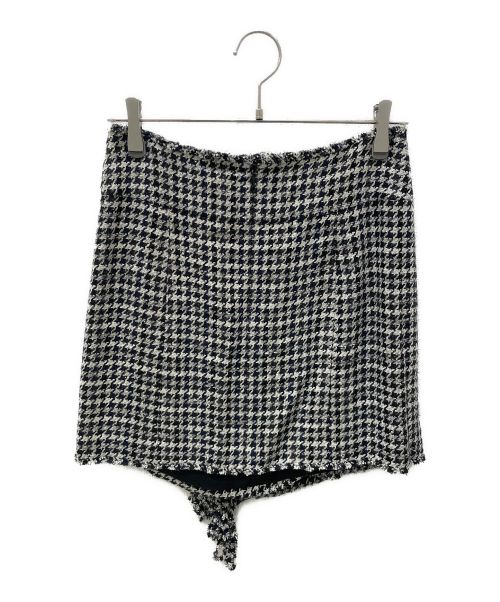 CHANEL（シャネル）CHANEL (シャネル) Fringe Tweed Setup ネイビー×ブラック×ホワイト サイズ:ジャケット36/スカート38の古着・服飾アイテム