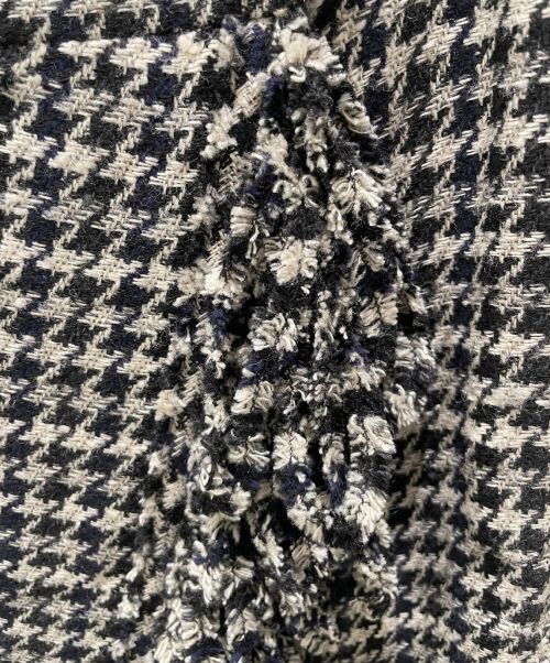 CHANEL（シャネル）CHANEL (シャネル) Fringe Tweed Setup ネイビー×ブラック×ホワイト サイズ:ジャケット36/スカート38の古着・服飾アイテム