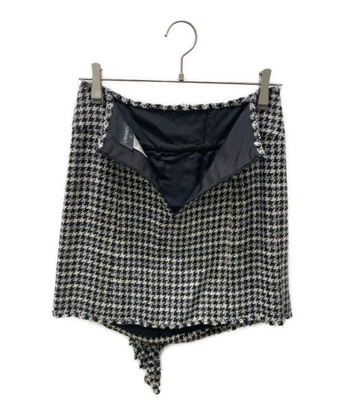 CHANEL（シャネル）CHANEL (シャネル) Fringe Tweed Setup ネイビー×ブラック×ホワイト サイズ:ジャケット36/スカート38の古着・服飾アイテム