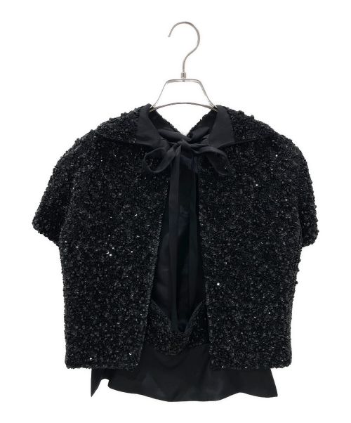 CELINE（セリーヌ）CELINE (セリーヌ) スパンコール2WAYブラウス ブラック サイズ:36の古着・服飾アイテム