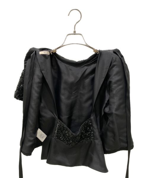 CELINE（セリーヌ）CELINE (セリーヌ) スパンコール2WAYブラウス ブラック サイズ:36の古着・服飾アイテム
