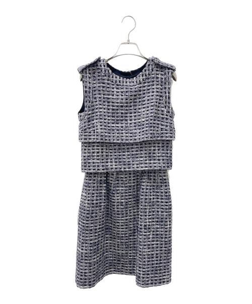 CHANEL（シャネル）CHANEL (シャネル) ツイードワンピース ネイビー サイズ:34の古着・服飾アイテム