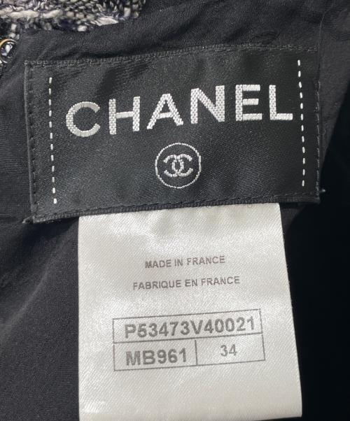 CHANEL（シャネル）CHANEL (シャネル) ツイードワンピース ネイビー サイズ:34の古着・服飾アイテム