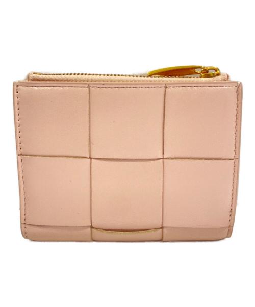 BOTTEGA VENETA（ボッテガベネタ）BOTTEGA VENETA (ボッテガベネタ) スモールカセット二つ折りファスナーウォレット ロータス サイズ:Smallの古着・服飾アイテム