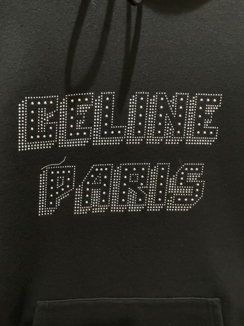 CELINE（セリーヌ）CELINE (セリーヌ) スタッズプルオーバーパーカー ブラック サイズ:Mの古着・服飾アイテム
