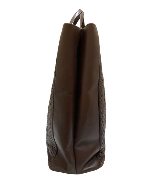 BOTTEGA VENETA（ボッテガベネタ）BOTTEGA VENETA (ボッテガベネタ) レザートートバッグ ブラウンの古着・服飾アイテム