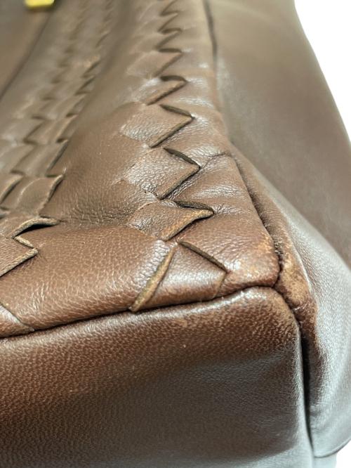 BOTTEGA VENETA（ボッテガベネタ）BOTTEGA VENETA (ボッテガベネタ) レザートートバッグ ブラウンの古着・服飾アイテム