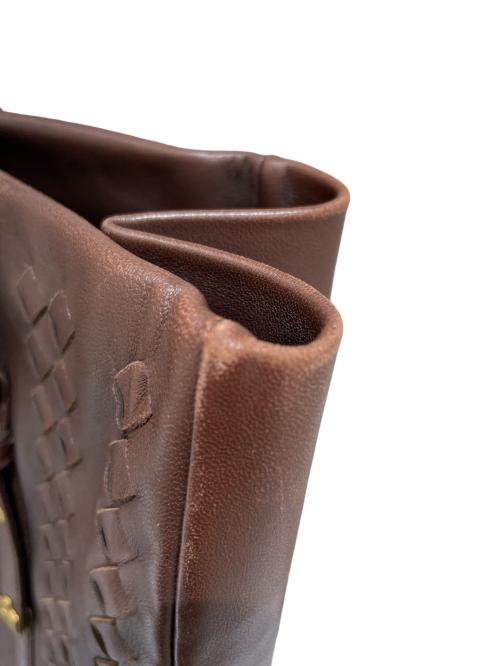 BOTTEGA VENETA（ボッテガベネタ）BOTTEGA VENETA (ボッテガベネタ) レザートートバッグ ブラウンの古着・服飾アイテム