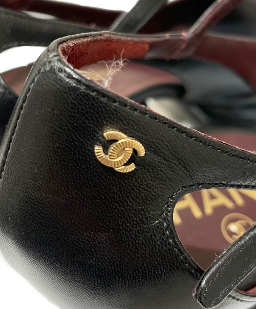 CHANEL（シャネル）CHANEL (シャネル) ヒールサンダル ブラック サイズ:36　1/2の古着・服飾アイテム