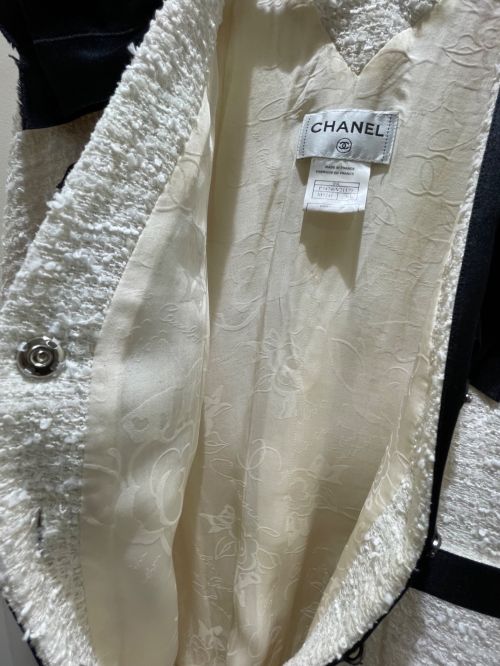 CHANEL（シャネル）CHANEL (シャネル) ツイードワンピース ホワイト サイズ:36の古着・服飾アイテム