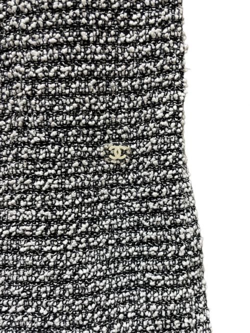 CHANEL（シャネル）CHANEL (シャネル) Tweed dress ホワイト×ブラック サイズ:34の古着・服飾アイテム