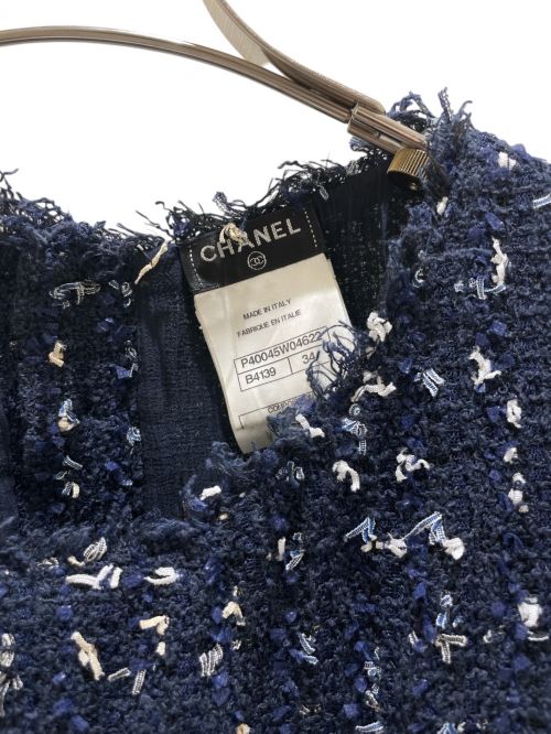 CHANEL（シャネル）CHANEL (シャネル) Tweed dress ネイビー サイズ:34の古着・服飾アイテム