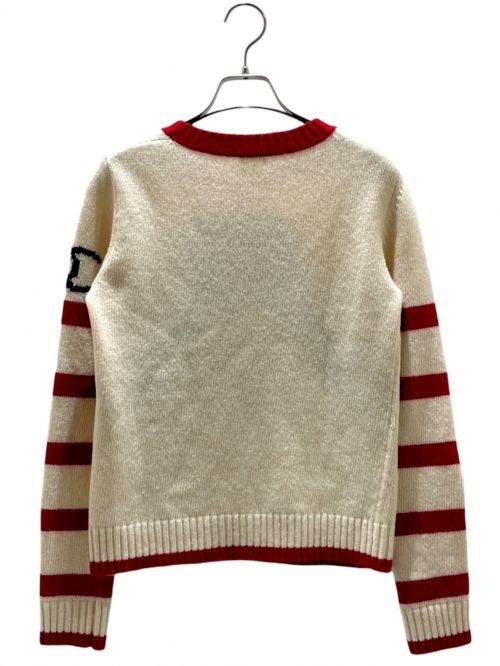 CHANEL（シャネル）CHANEL (シャネル) penguin knit アイボリー×レッド サイズ:34の古着・服飾アイテム