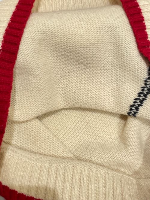 CHANEL（シャネル）CHANEL (シャネル) penguin knit アイボリー×レッド サイズ:34の古着・服飾アイテム