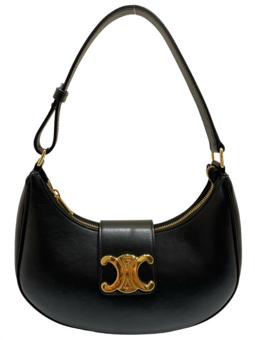CELINE（セリーヌ）CELINE (セリーヌ) ミディアム AVA（アヴァ） トリオンフ バッグ  ブラック×ゴールドの古着・服飾アイテム