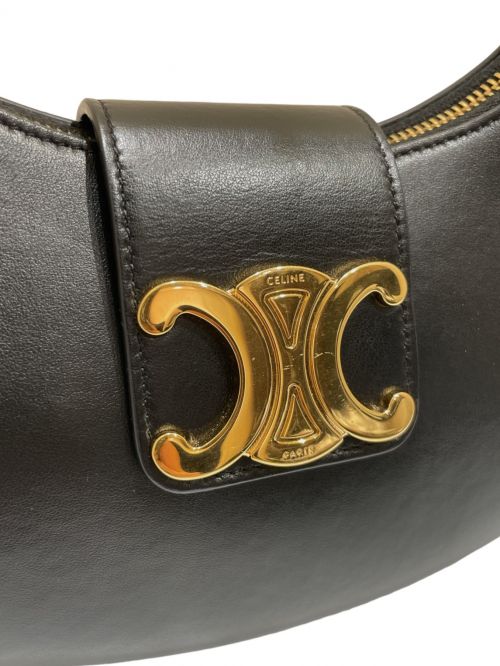 CELINE（セリーヌ）CELINE (セリーヌ) ミディアム AVA（アヴァ） トリオンフ バッグ  ブラック×ゴールドの古着・服飾アイテム