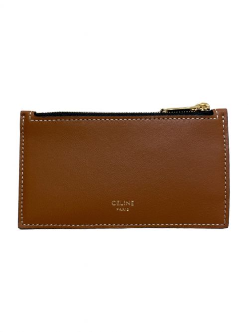 CELINE（セリーヌ）CELINE (セリーヌ) ジップドカードホルダー ブラウンの古着・服飾アイテム