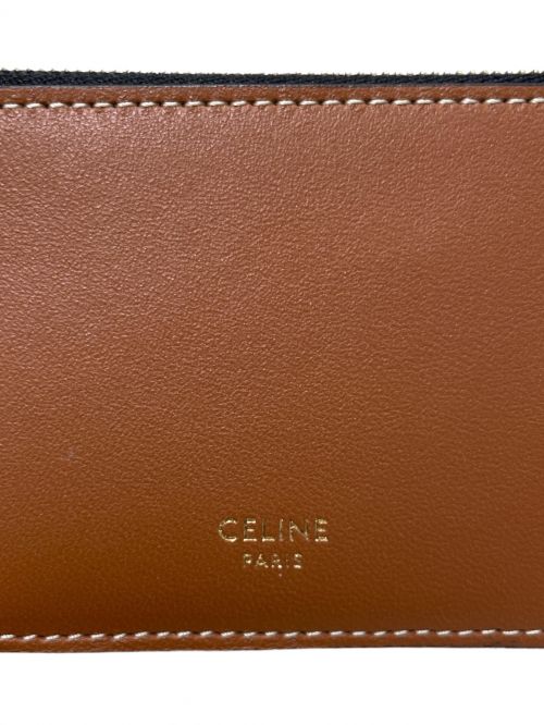 CELINE（セリーヌ）CELINE (セリーヌ) ジップドカードホルダー ブラウンの古着・服飾アイテム