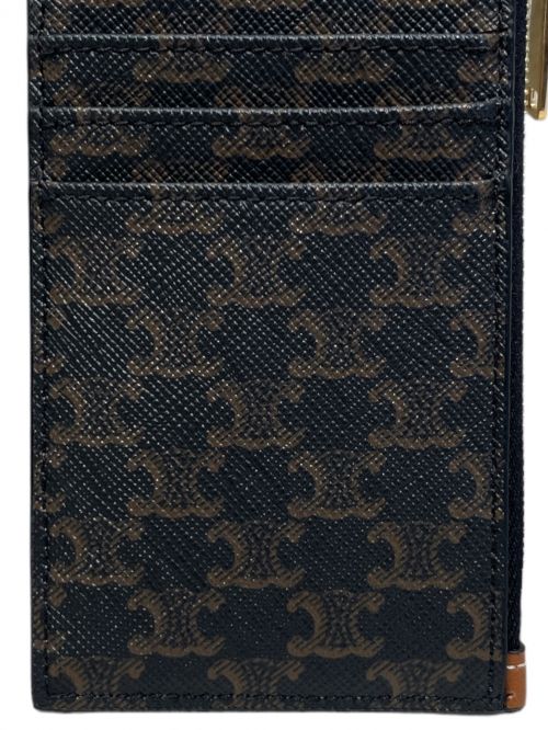 CELINE（セリーヌ）CELINE (セリーヌ) ジップドカードホルダー ブラウンの古着・服飾アイテム