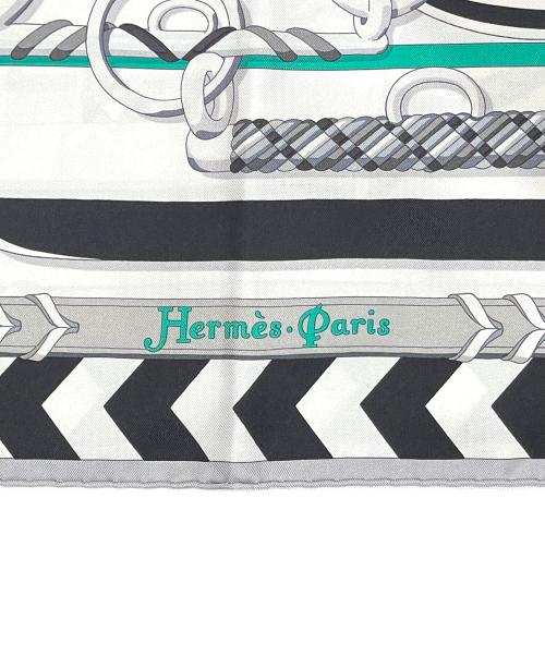 HERMES（エルメス）HERMES (エルメス) カレ 90  ネイビー×グリーン サイズ:90の古着・服飾アイテム