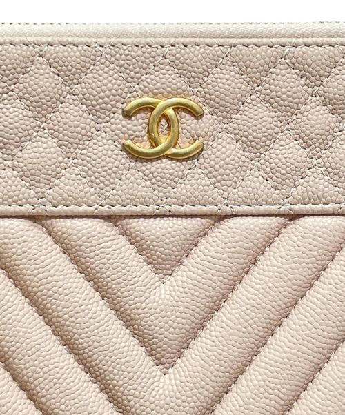 CHANEL（シャネル）CHANEL (シャネル) Vステッチクラッチバッグ ピンクの古着・服飾アイテム