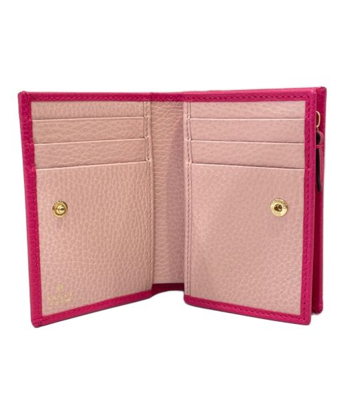 GUCCI（グッチ）GUCCI (グッチ) 2つ折り財布 ショッキングピンクの古着・服飾アイテム