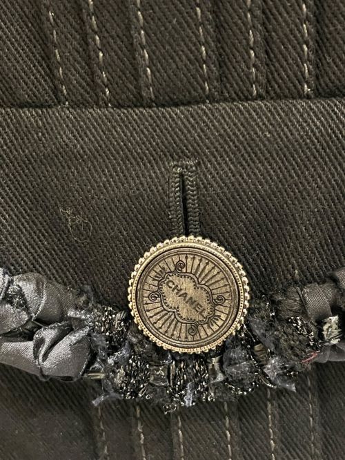 CHANEL（シャネル）CHANEL (シャネル) ノーカラージャケット ブラック サイズ:34の古着・服飾アイテム