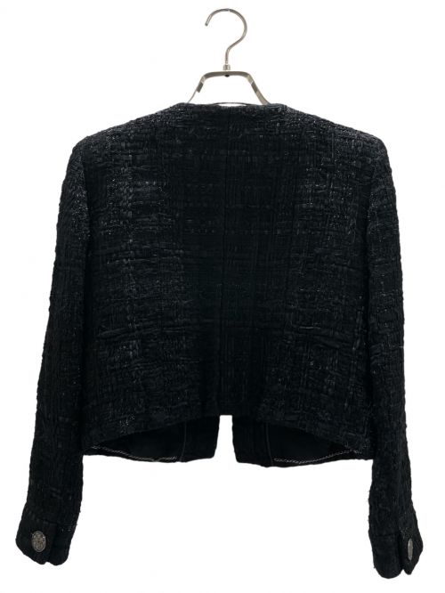 CHANEL（シャネル）CHANEL (シャネル) ノーカラーツイードジャケット ブラック サイズ:34の古着・服飾アイテム