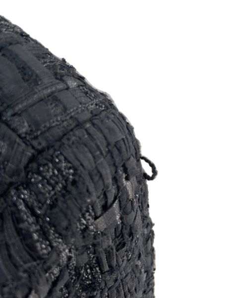 CHANEL（シャネル）CHANEL (シャネル) ノーカラーツイードジャケット ブラック サイズ:34の古着・服飾アイテム