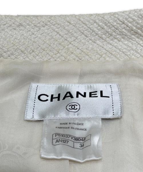 CHANEL（シャネル）CHANEL (シャネル) P51 ツイードジャケット ホワイト サイズ:34の古着・服飾アイテム