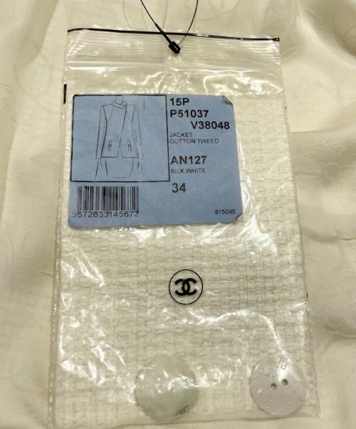 CHANEL（シャネル）CHANEL (シャネル) P51 ツイードジャケット ホワイト サイズ:34の古着・服飾アイテム