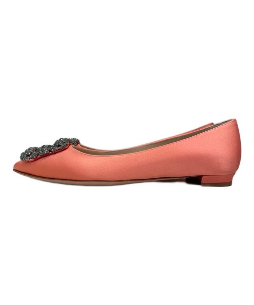 Manolo Blahnik（マノロ ブラニク）Manolo Blahnik (マノロブラニク) フラットパンプス コーラル サイズ: 34 1/2の古着・服飾アイテム