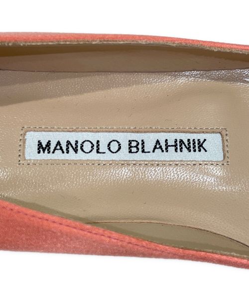 Manolo Blahnik（マノロ ブラニク）Manolo Blahnik (マノロブラニク) フラットパンプス コーラル サイズ: 34 1/2の古着・服飾アイテム